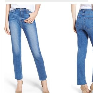 Paige Vintage Hoxton High Waist Slim Raw Hem Jeans